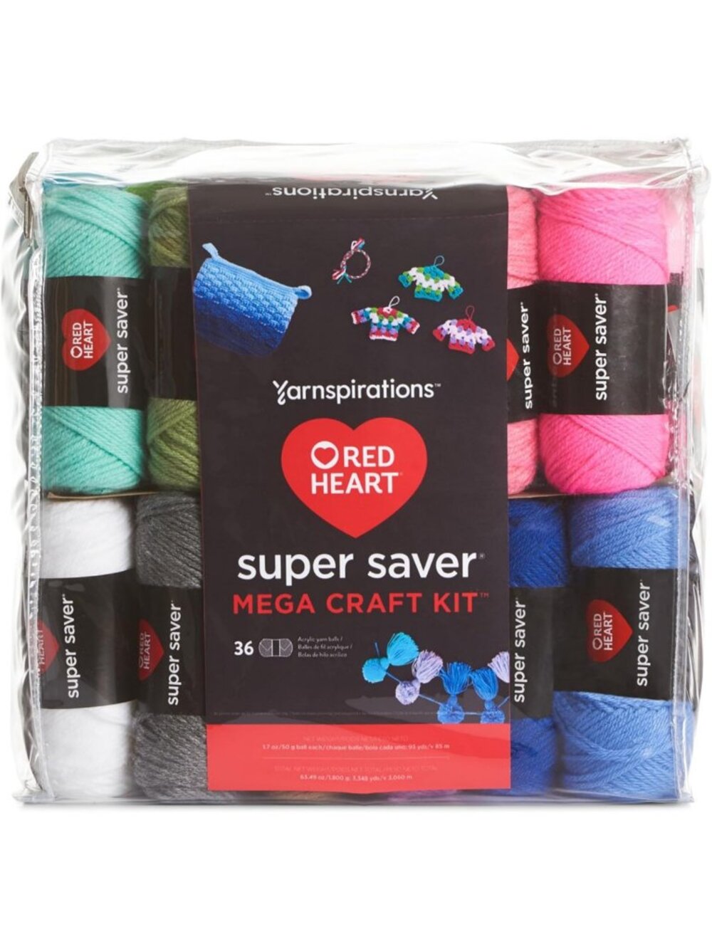 Red Heart Mega Craft Kit - Ultimate Yarn for Crocheting & Knitting Projects